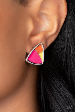Kaleidoscopic Collision Multi Earring Paparazzi $5 Jewelry. $5 Post Earring. Studs. #P5PO-MTXX-077XX
