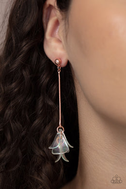 Paparazzi Earring Keep Them In Suspense Copper Petal Earring Floral Acrylic Petal design