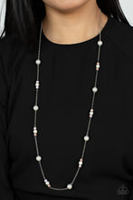 Load image into Gallery viewer, Paparazzi Keep Your Eye on the BALLROOM Pink Necklace with white pearls #P2WH-PKXX-424XX
