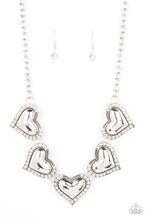 Load image into Gallery viewer, Paparazzi Kindred Hearts White Necklace. Get Free Shipping. Includes earrings. #P2WH-WTXX-300XX
