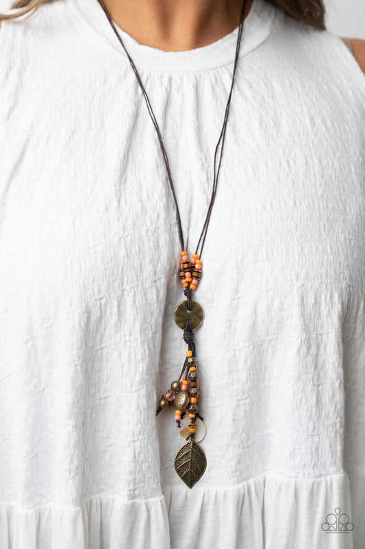 Knotted Keepsake Orange Necklace Paparazzi Accessories. Subscribe & Save! #P2SE-OGXX-280XX