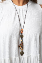 Load image into Gallery viewer, Knotted Keepsake Orange Necklace Paparazzi Accessories. Subscribe &amp; Save! #P2SE-OGXX-280XX
