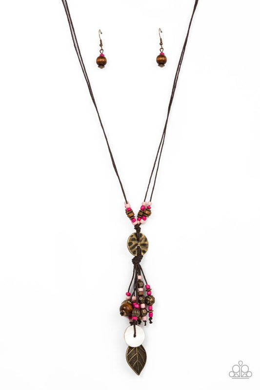 Knotted Keepsake Pink Free Spirited Necklace Paparazzi Accessories. #P2SE-PKXX-229XX