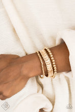 Load image into Gallery viewer, Paparazzi Bracelet ~ LAYER It On Me - Gold Bracelet Stretchy
