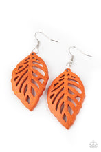 Load image into Gallery viewer, LEAF Em Hanging Orange Wooden Earrings Paparazzi Accessories. Subscribe &amp; Save. #P5SE-OGXX-137XX
