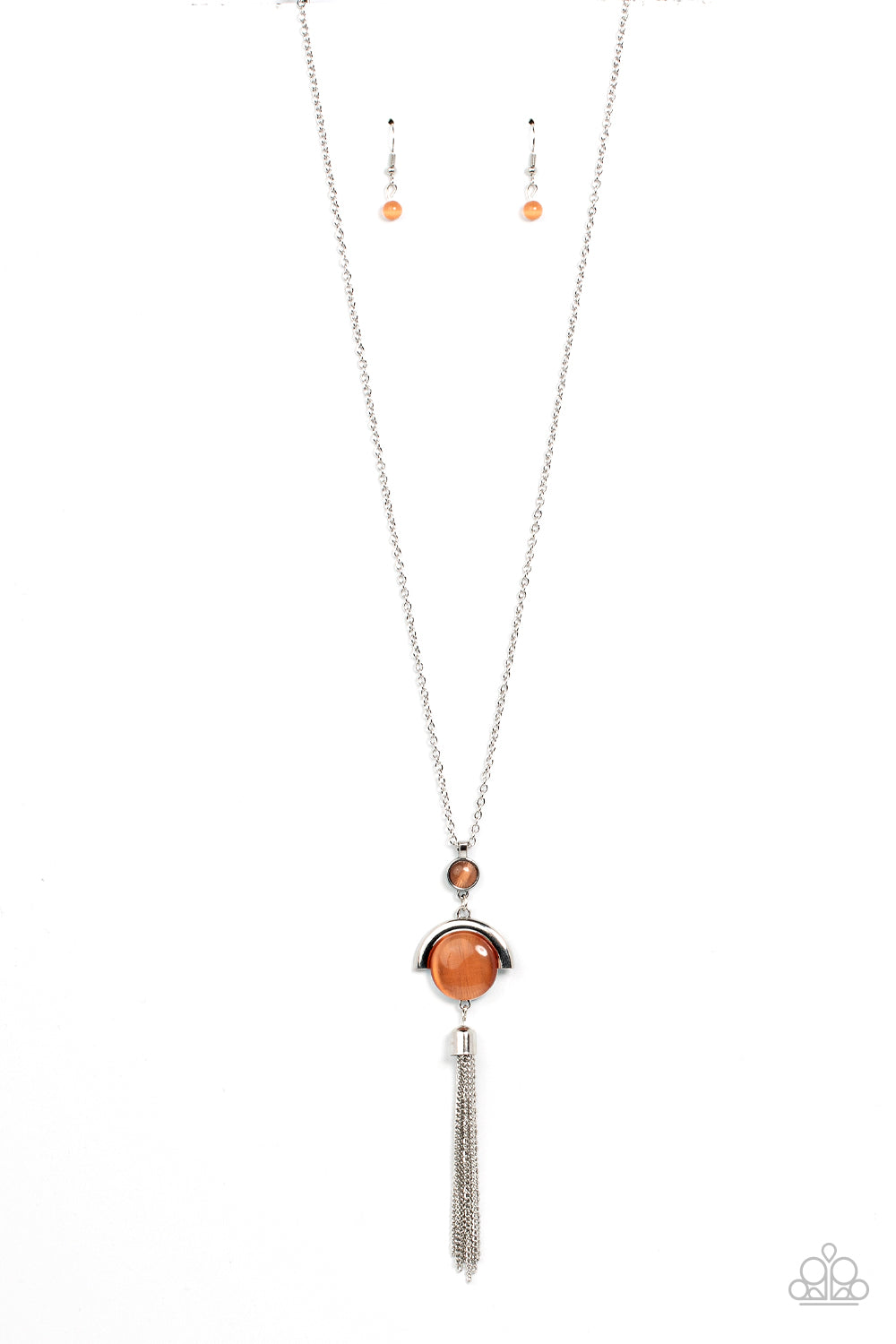 Lavishly Lucid - Orange Long Necklace Paparazzi Accessories Jewelry. Free Shipping! #P2WH-OGXX-244XX