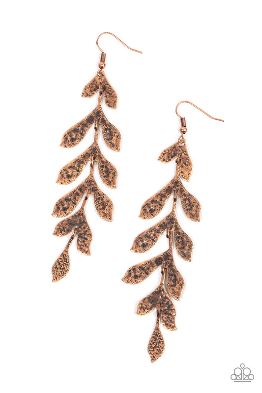 Paparazzi Lead From the FROND Copper Earrings. Subscribe & Save. #P5WH-CPXX-158XX