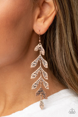 Lead From the FROND Copper Leaf Earrings Paparazzi Accessories. Free Shipping. #P5WH-CPXX-158XX
