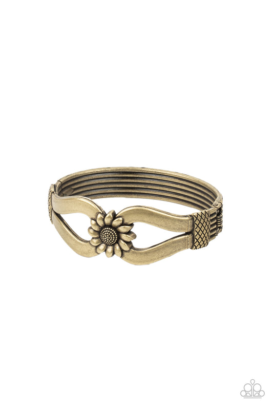 Let A Hundred SUNFLOWERS Bloom - Brass Bracelet Paparazzi Accessories #P9WH-BRXX-107XX