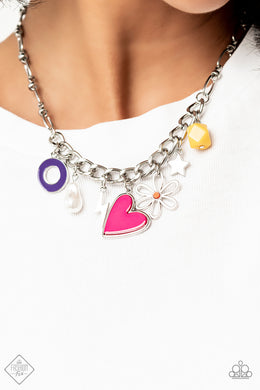 Paparazzi Living in CHARM-ony Multi Necklace. August 2022 Fashion Fix Necklace. #P2WH-MTPK-282JJ