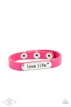 Load image into Gallery viewer, Love Life Pink Leather Snap Closure Bracelet Paparazzi Accessories. Subscribe &amp; Save.
