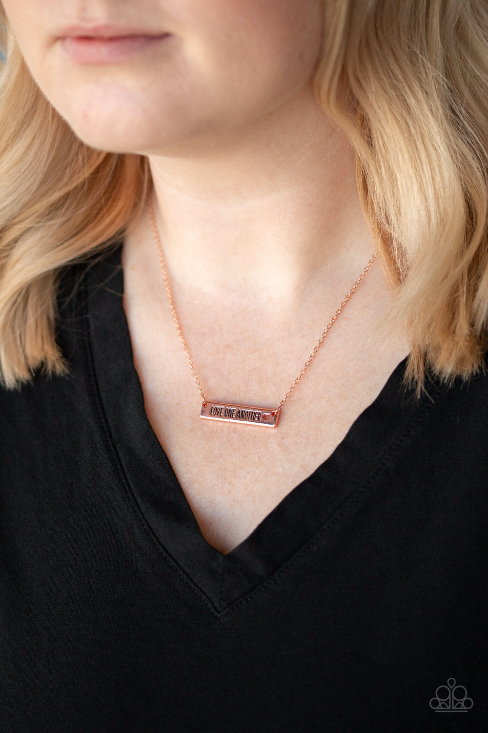 Paparazzi Necklace ~ Love One Another - Copper Inspirational Necklace