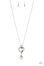 Load image into Gallery viewer, Lovely Luminosity White Necklace Paparazzi $5 Jewelry. White Lanyard. Get Free Shipping
