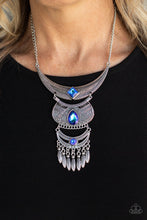 Load image into Gallery viewer, Paparazzi Lunar Enchantment Blue UV Shimmer Necklace. 2021 Convention Exclusive Necklace
