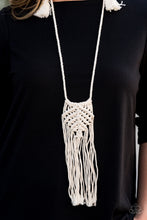 Load image into Gallery viewer, Paparazzi Macrame Mantra White Necklace. Get Free Shipping. #P2SE-WTXX-222XX
