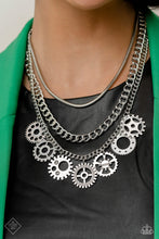 Load image into Gallery viewer, April 2023 Paparazzi Fashion Fix Set Necklace: &quot;Running Out of STEAMPUNK - White&quot; (P2IN-WTXX-048NI)
