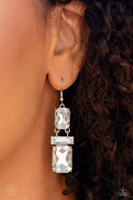 Load image into Gallery viewer, Paparazzi March 2023 Fashion Fix Earring: &quot;CHAIN Check - White&quot; (P5ST-WTXX-067NH). White Earring
