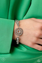 Load image into Gallery viewer, April 2023 Paparazzi Fashion Fix Set Bracelet: &quot;Age of STEAMPUNK - White&quot; (P9IN-WTXX-029NI)
