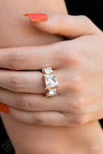 Load image into Gallery viewer, Paparazzi Fashion Fix Ring: &quot;Treasured Twinkle - Gold&quot; (P4RE-GDXX-268JD). July 2022 Fashion Fix 
