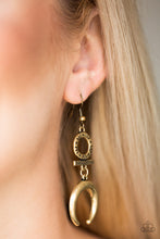 Load image into Gallery viewer, Paparazzi Majestically Moon Child - Brass Earrings online at AainaasTreasureBox Jewelry
