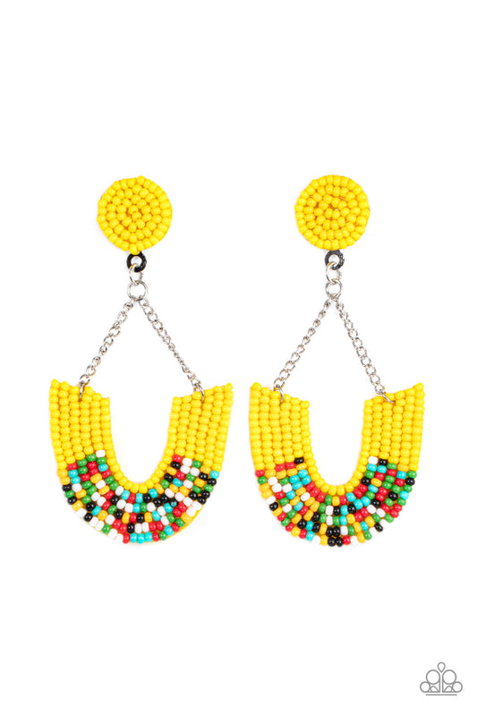 Make it RAINBOW - Yellow Earrings Paparazzi Accessories. Subscribe & Save! #P5PO-YWXX-032XX