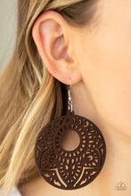 Load image into Gallery viewer, Paparazzi Mandala Mambo Brown Wooden Earrings
