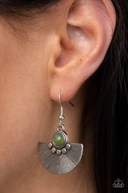 Manifesting Magic Green $5 Earrings Paparazzi Accessories. Get Free Shipping. #P5SE-GRXX-138CL