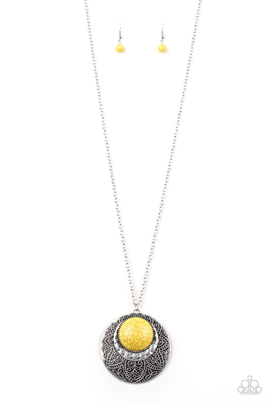 Medallion Meadow - Yellow Necklace Paparazzi