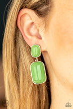 Load image into Gallery viewer, Paparazzi Earring ~ Meet Me At The Plaza - Green Clip-On Earring
