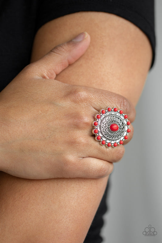 Paparazzi Ring ~ Mesa Mandala - Red Ring #P4SE-RDXX-099XX