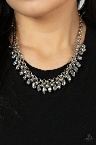 Metro Monarchy Silver Necklace Paparazzi Accessories. Get Free Shipping. #P2RE-SVXX-423XX