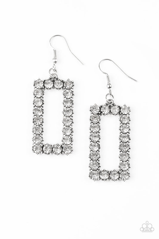 Mirror Mirror White Earrings Paparazzi Accessories  