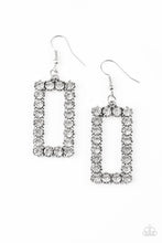 Load image into Gallery viewer, Mirror Mirror White Earrings Paparazzi Accessories  
