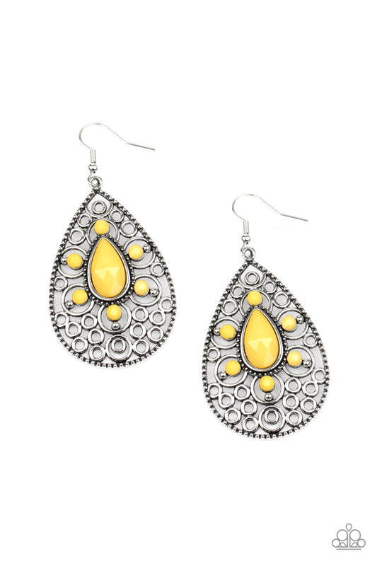 Modern Garden - Yellow Earring Paparazzi Accessories