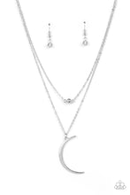Load image into Gallery viewer, Paparazzi Modern Moonbeam Silver Necklace. Crescent Moon Pendant. Subscribe &amp; Save. 
