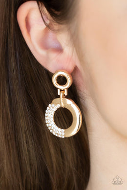 Paparazzi Modern Motivation - Gold Post Earring. #P5PO-GDXX-147XX. Get Free Shipping