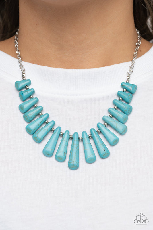 Mojave Empress Blue $5 Necklace Paparazzi Accessories. #P2SE-BLXX-486XX. Get Free Shipping