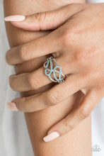 Load image into Gallery viewer, More Or FLAWLESS - Blue Ring Paparazzi Accessories with blue rhinestones
