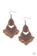 Load image into Gallery viewer, Tribal Inspired Music To My Ears - Copper Earring Paparazzi Accessories (P5SE-CPXX-064XX) in antique copper

