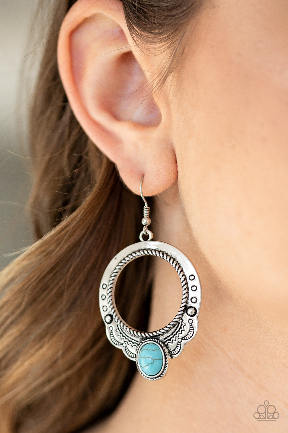 Paparazzi Earring ~ Natural Springs - Blue Stone Earring