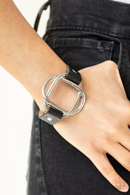 Paparazzi Bracelet ~ Nautically Knotted - Black Leather Wrap Bracelet