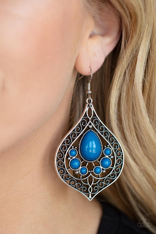 Paparazzi New Delhi Nouveau - Blue Earrings