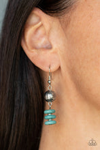 Load image into Gallery viewer, Oasis Goddess - Blue Necklace Paparazzi $5 Accessories with earrings. #P2SE-BLXX-449XX
