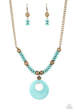 Load image into Gallery viewer, Oasis Goddess Brass Necklace Paparazzi Accessories with Turquoise Stone &amp; Brass Beads Necklace
