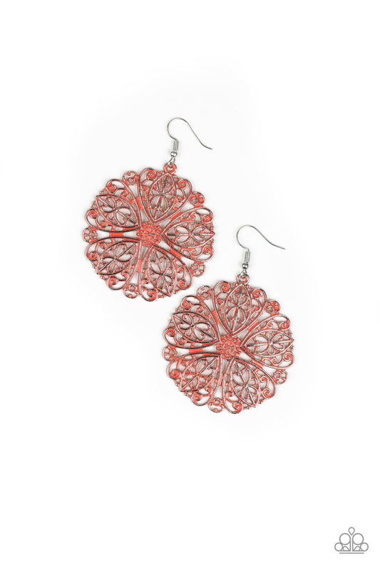 Ocean Paradise - Orange Earring Paparazzi Accessories