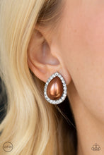 Load image into Gallery viewer, Paparazzi Earring ~ Old Hollywood Opulence - Brown Clip-On Studs Earring
