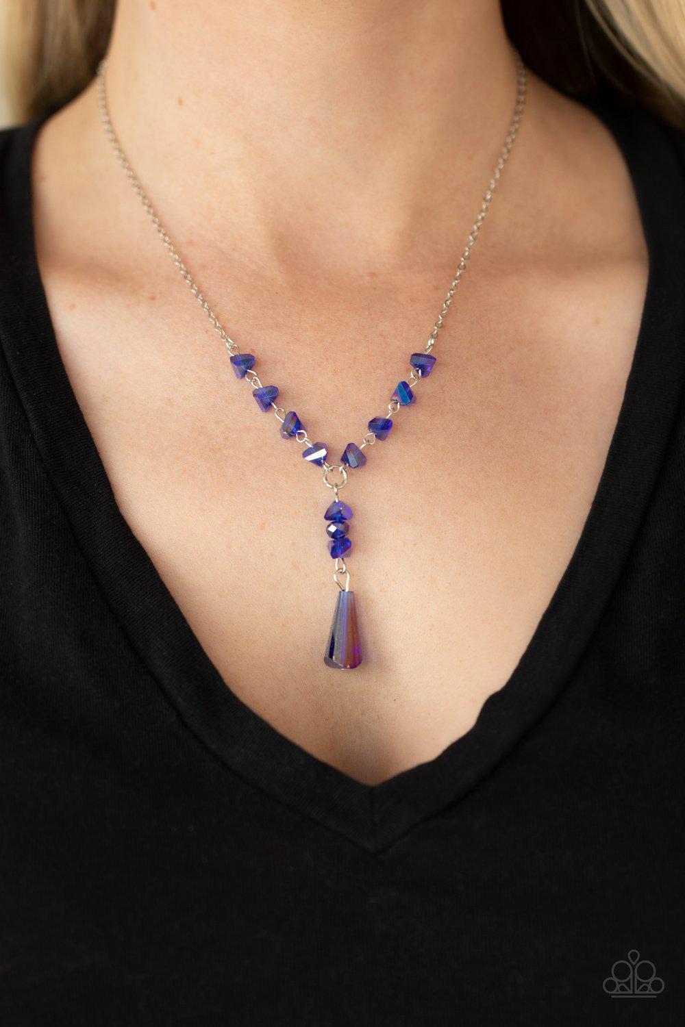 Olympian Oracle - Blue Oil Spill Iridescent Necklace Paparazzi