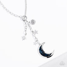 Load image into Gallery viewer, Paparazzi Once in a Blue Moon Necklace. $5 Paparazzi Accessories. Crescent Half Moon Empire Diamond
