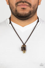 Load image into Gallery viewer, On the Lookout Brass Necklace Paparazzi Accessories. Men&#39;s Urban Accessory. Get Free Shipping. 
