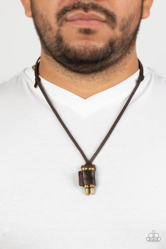 On the Lookout Brass Necklace Paparazzi Accessories. Men's Urban Accessory. Get Free Shipping. 